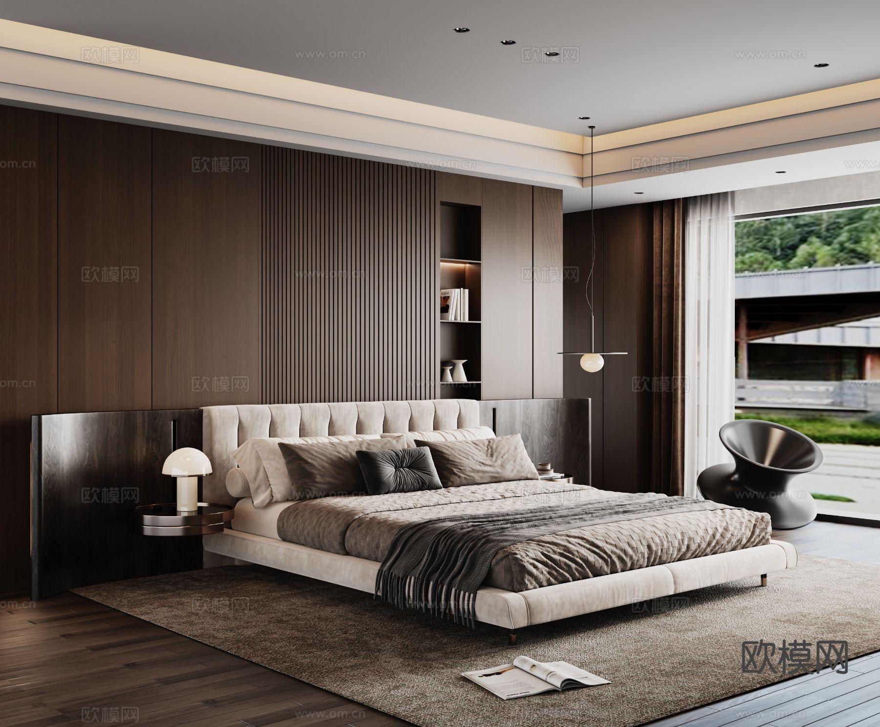 Minotti 意式双人床3d模型