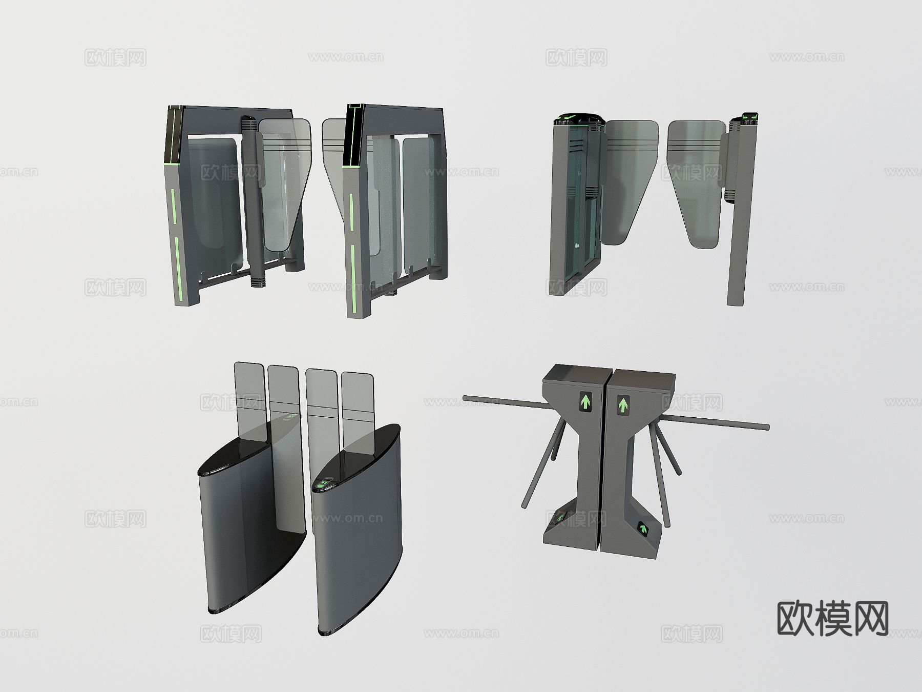 地铁入口闸机 写字楼门禁闸机su模型
