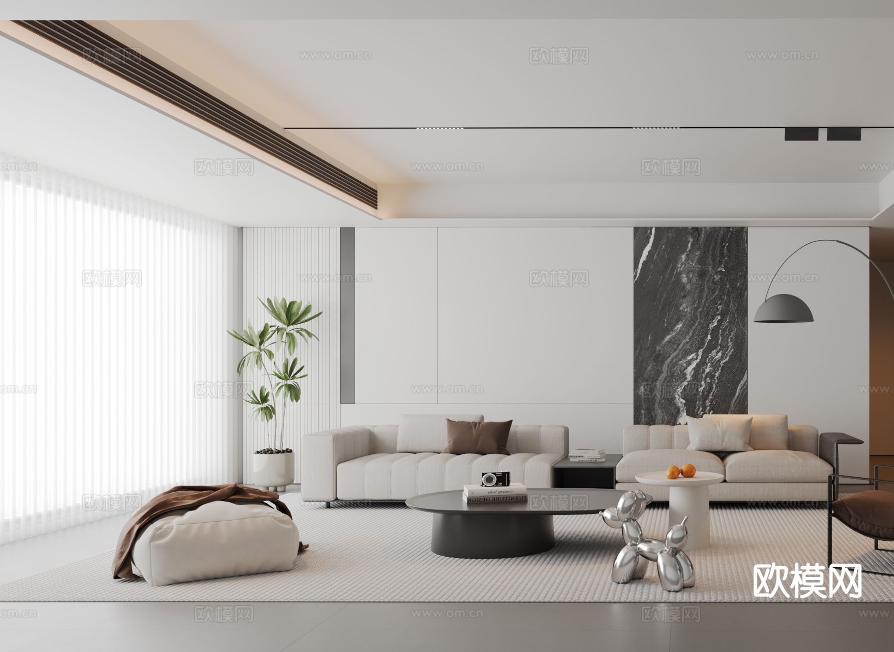 意式客餐厅3d模型下载（渲染图2）