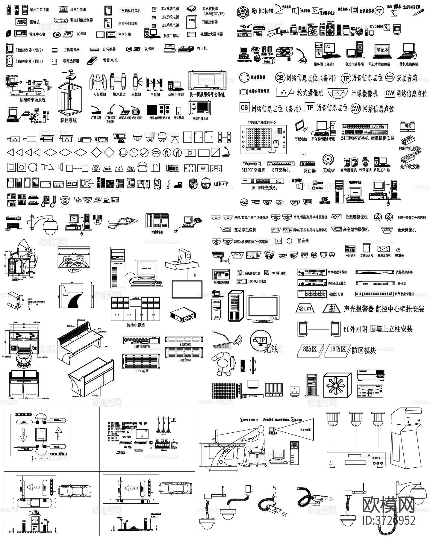 安防监控CAD图库