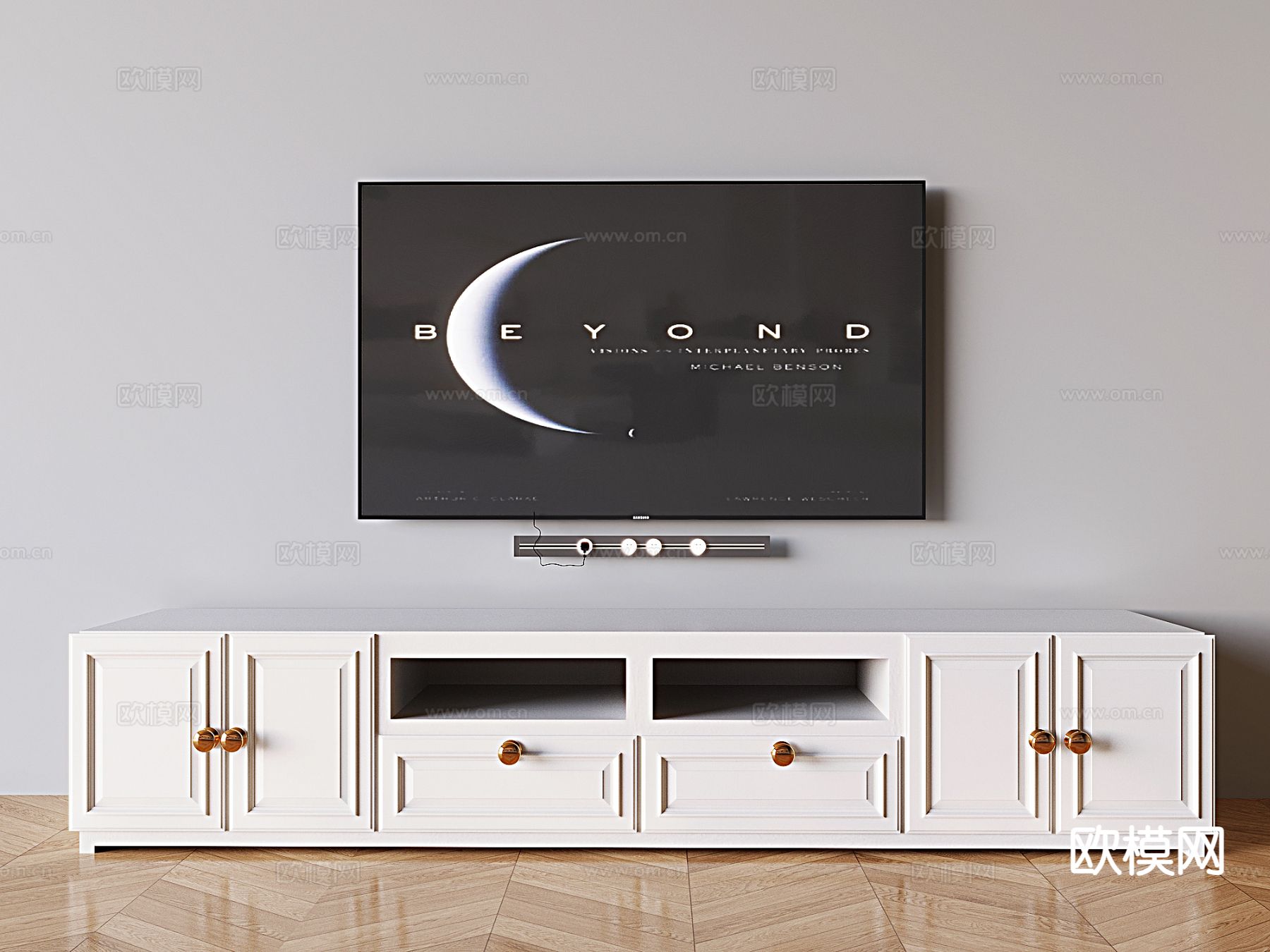 电视柜su模型下载（渲染图2）