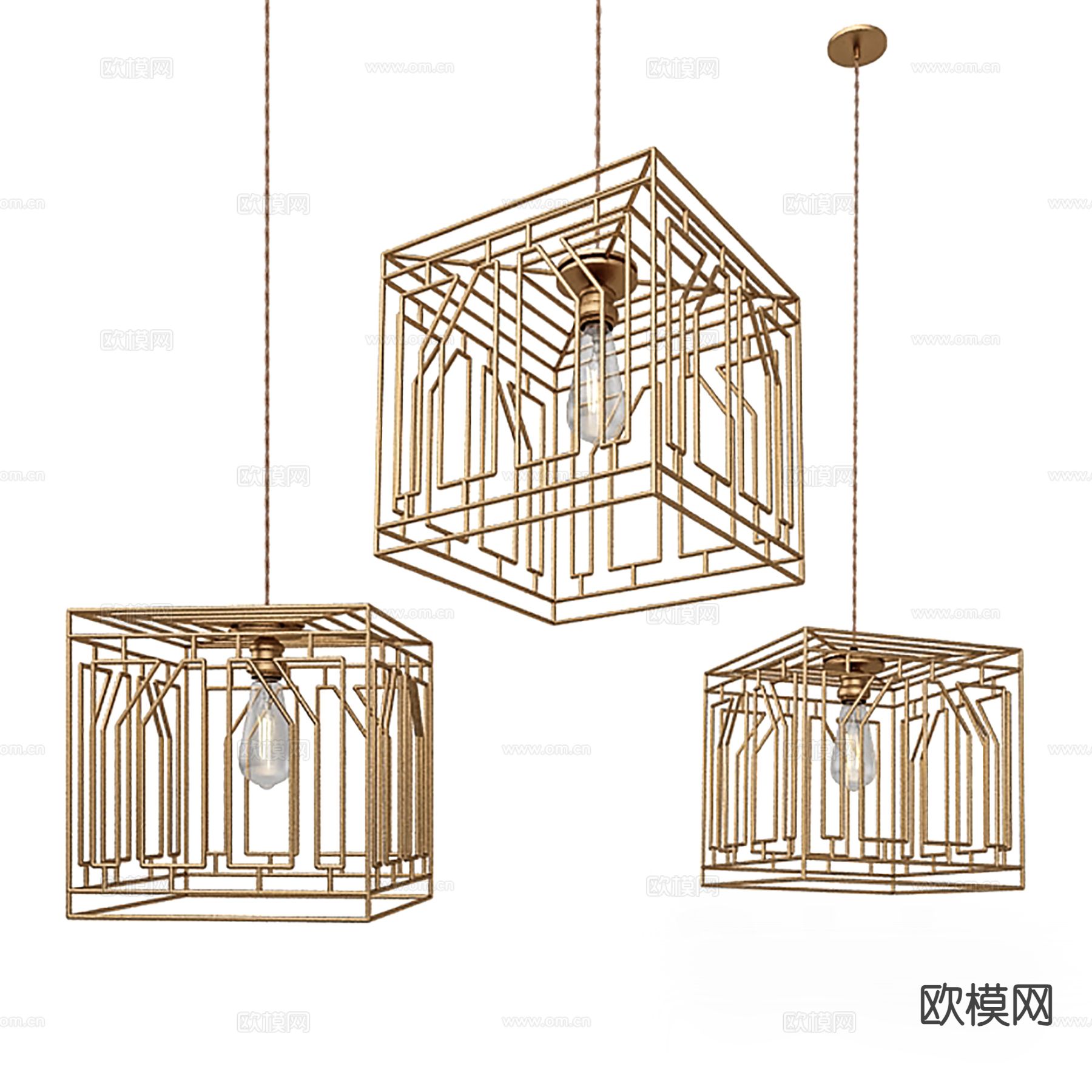 轻奢吊灯 镂空吊灯3d模型