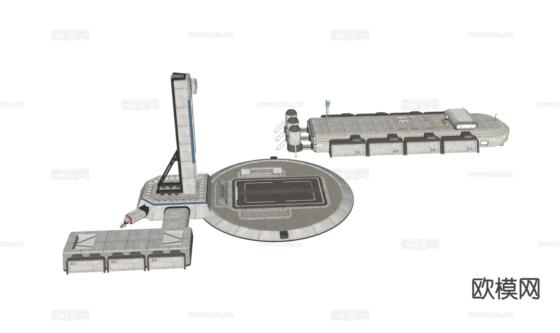 月球基地 太空设备su模型
