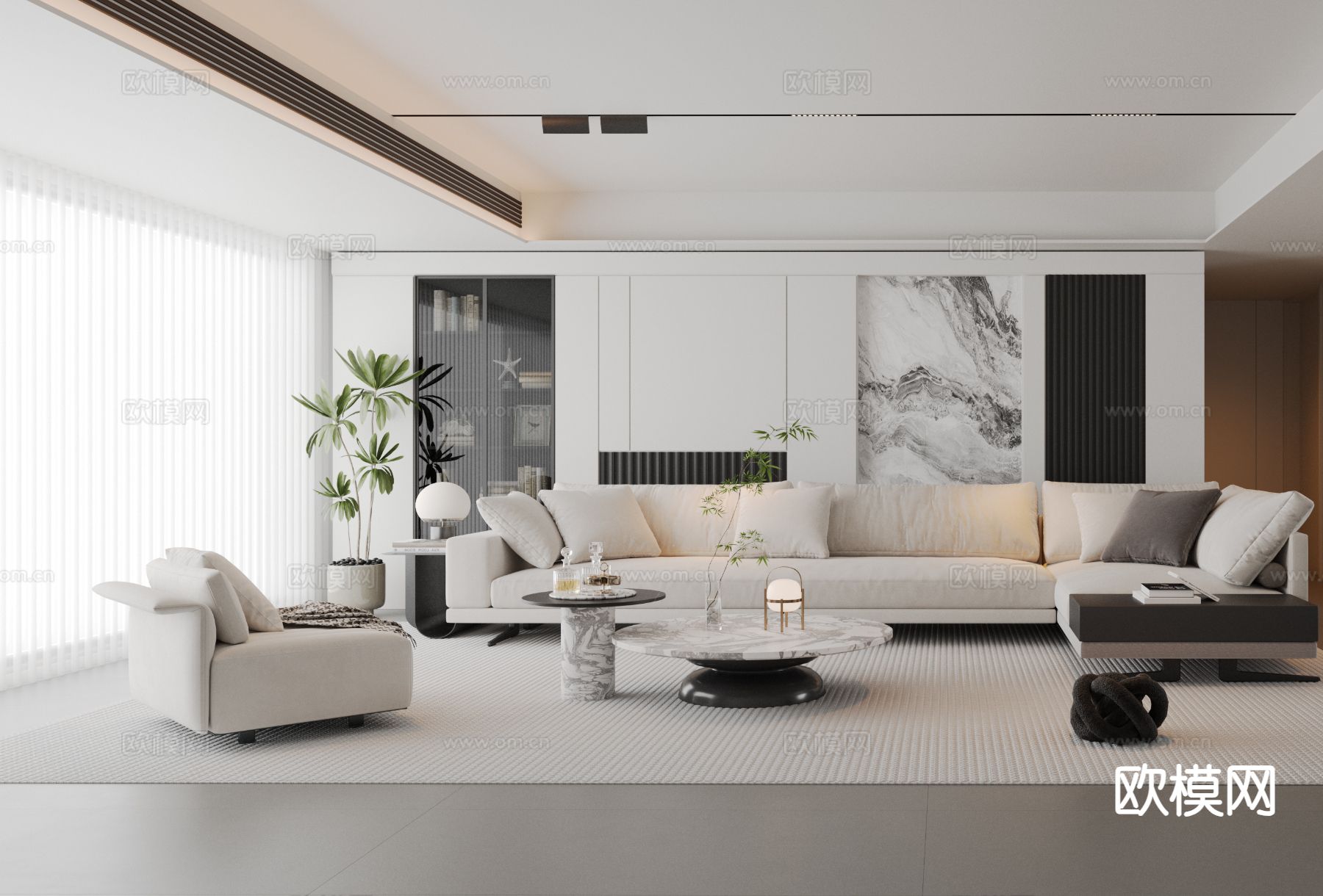 意式客餐厅3d模型下载（渲染图2）