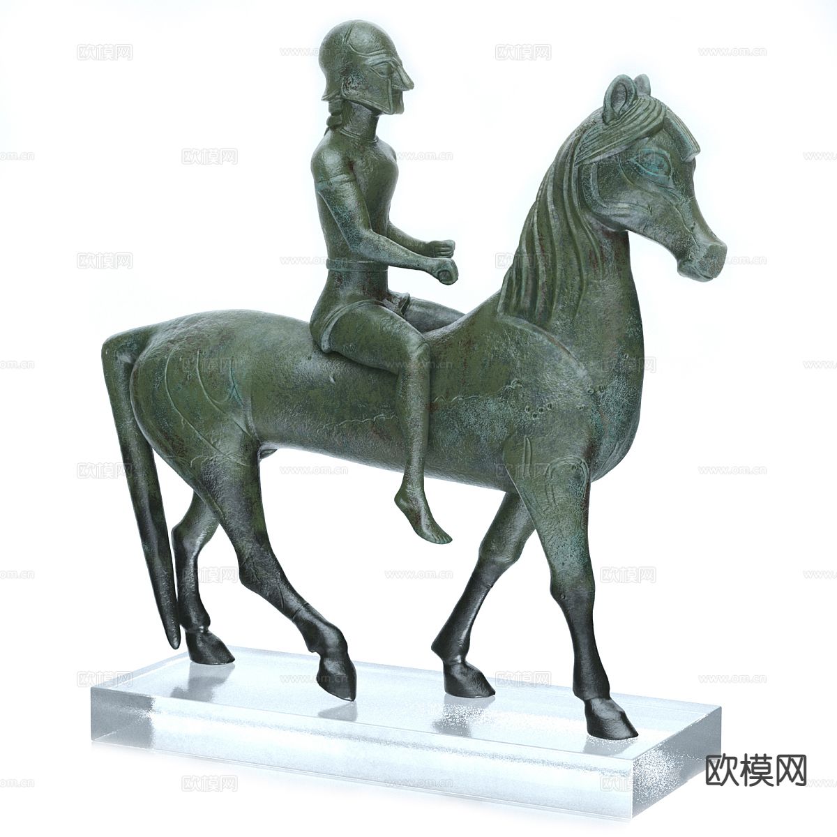 骑士雕塑 马匹雕塑3d模型下载