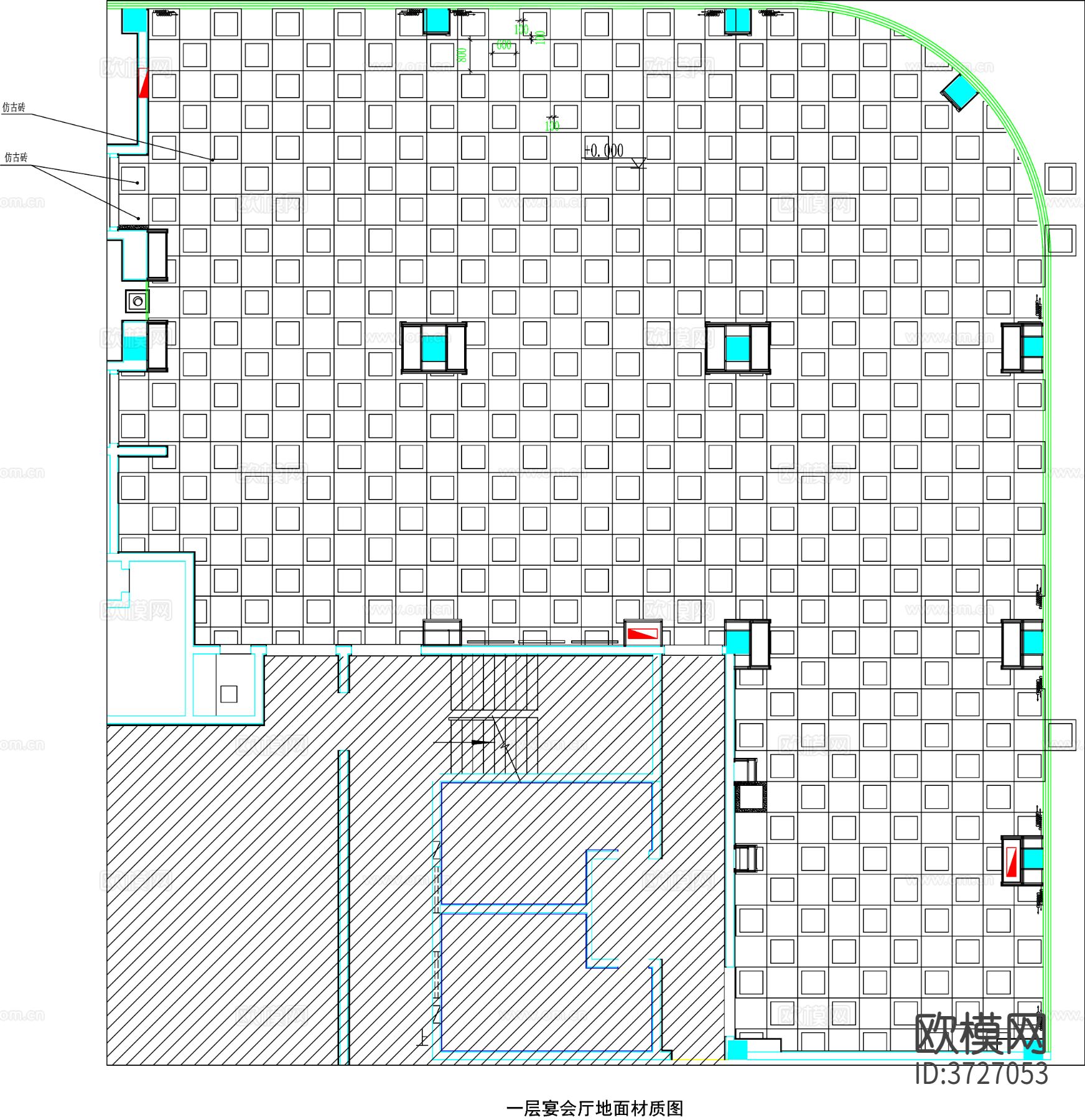 宴会厅平面图 宴会厅平面布局 宴会厅平面布置 宴会厅cad施工图