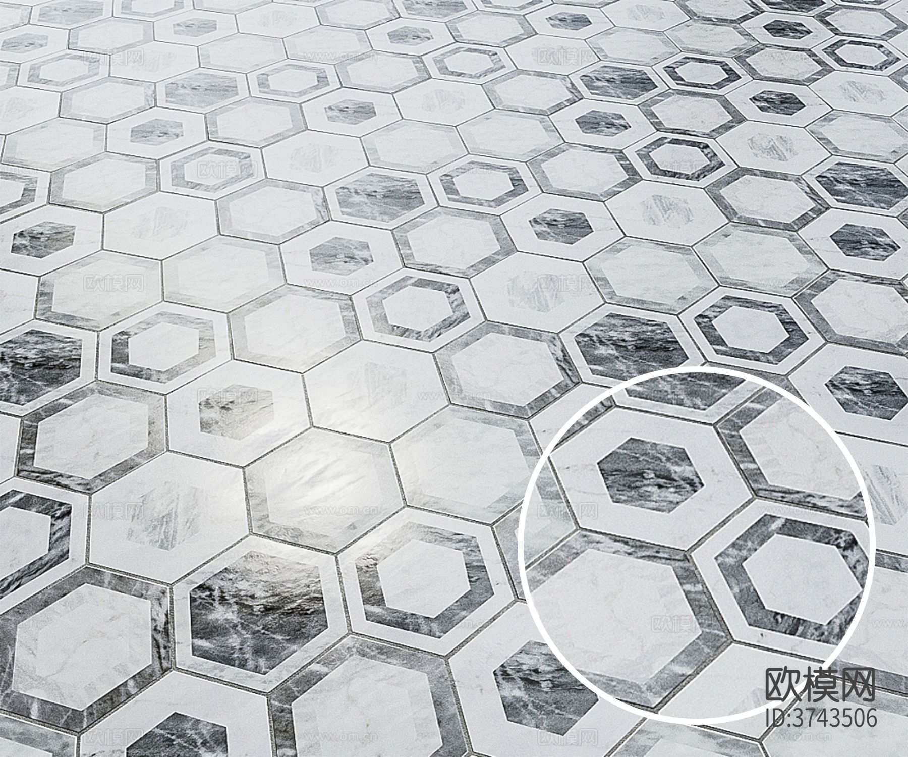 拼花六角砖材质下载
