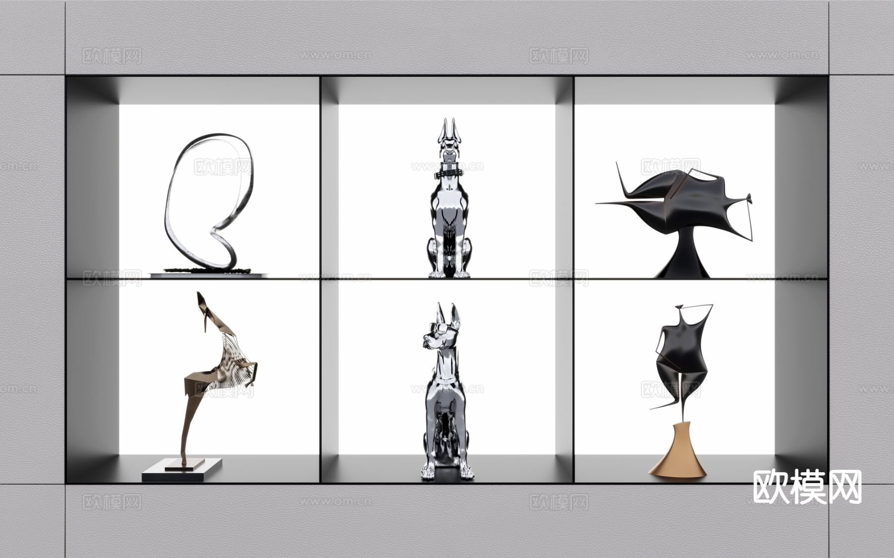 抽象雕塑 艺术摆件3d模型下载