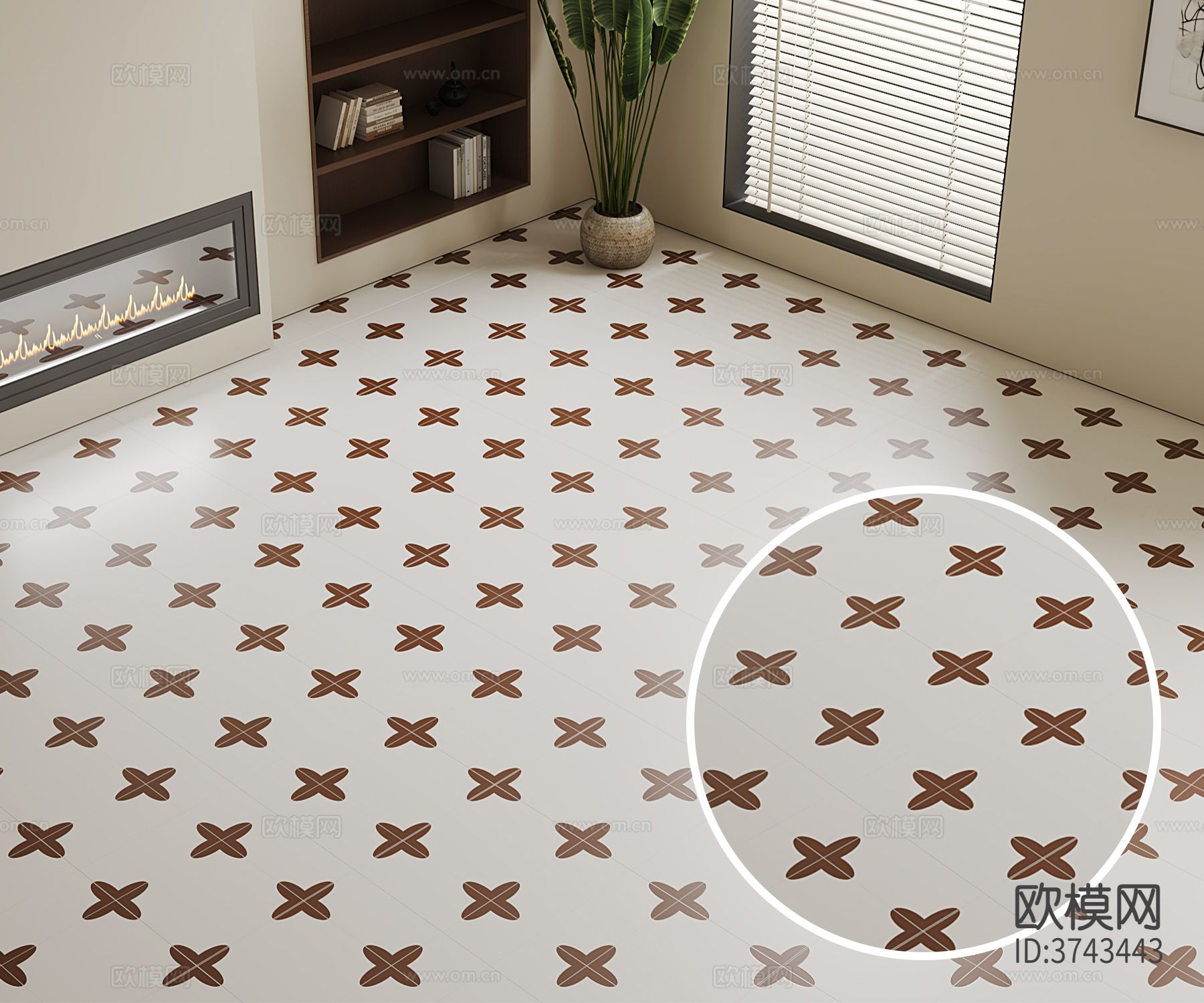 白色花砖材质下载