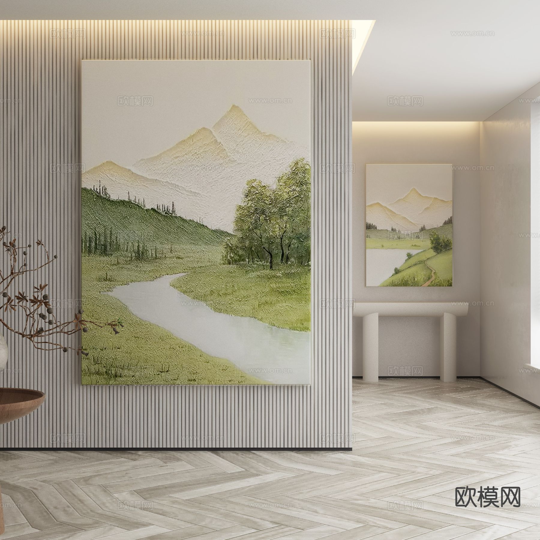 现代油画 风景画 装饰画3d模型