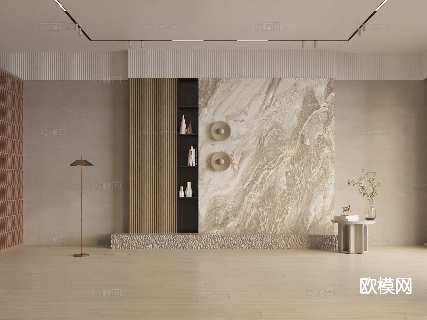 侘寂客餐厅3d模型下载（渲染图2）