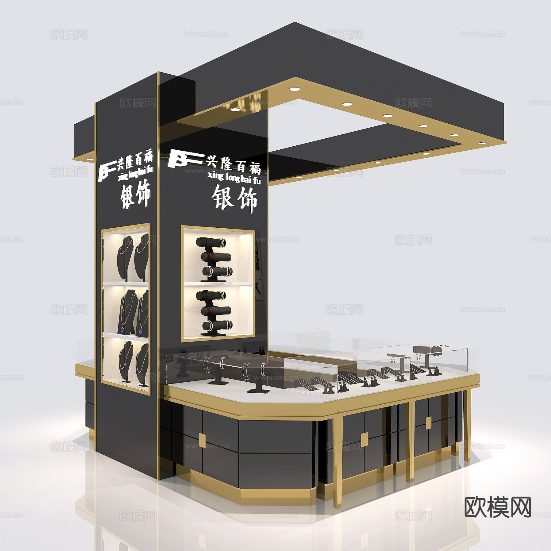 现代珠宝店铺3d模型