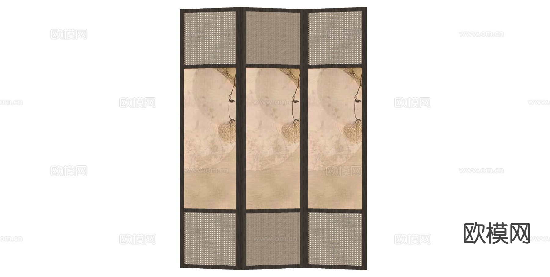 新中式屏风su模型下载（渲染图1）