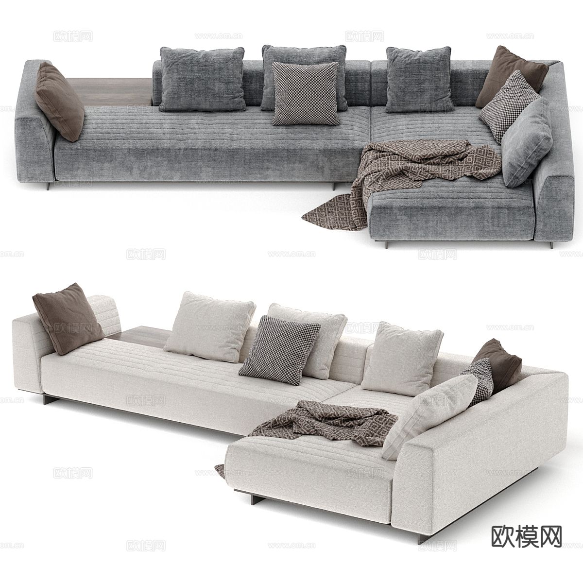 Minotti Roger 多人沙发 转角沙发3d模型