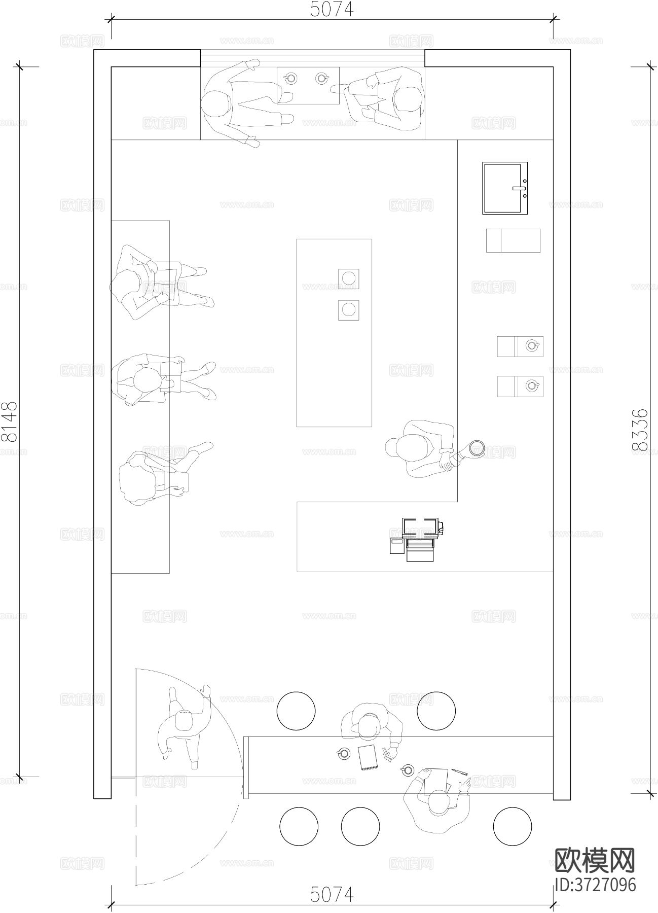 甜品奶茶店 咖啡店CAD平面图