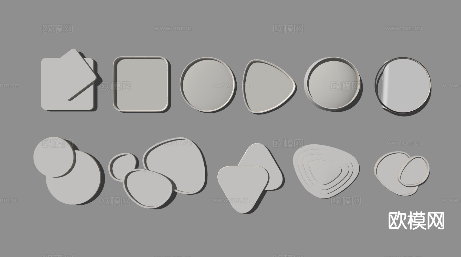 现代吸顶灯su模型下载（渲染图1）