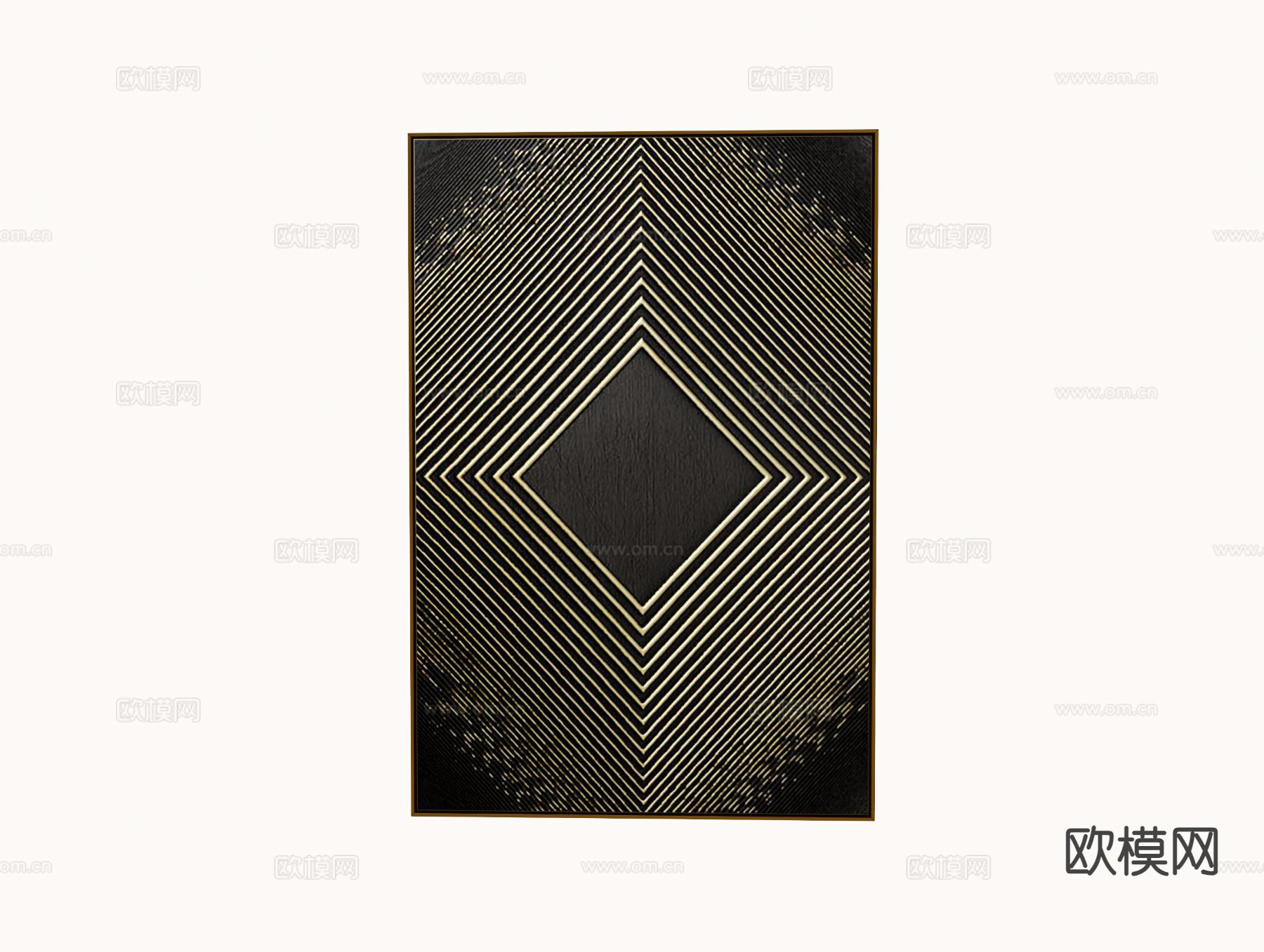 现代轻奢装饰画su模型下载（渲染图2）