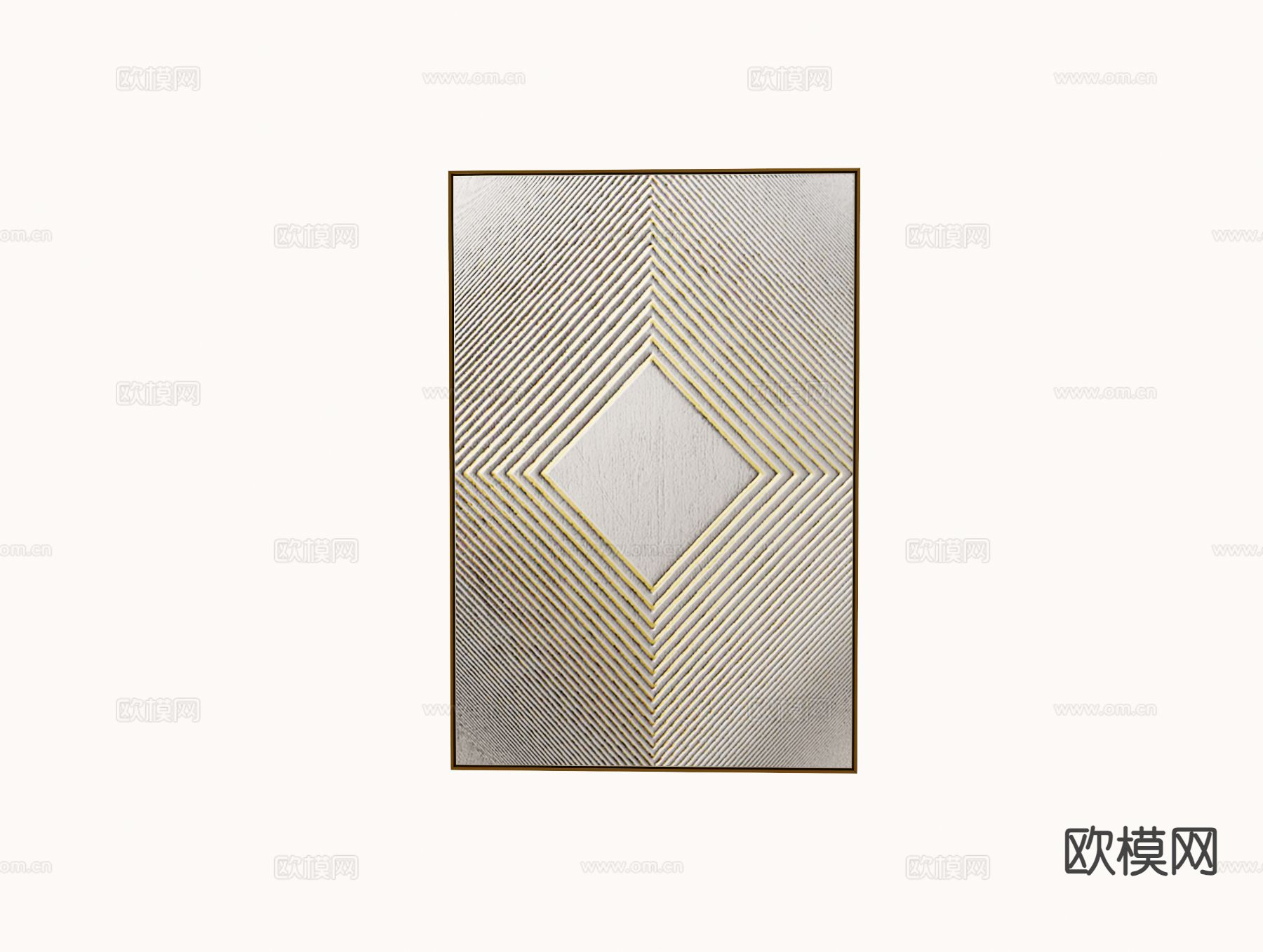 现代轻奢装饰画su模型下载（渲染图2）