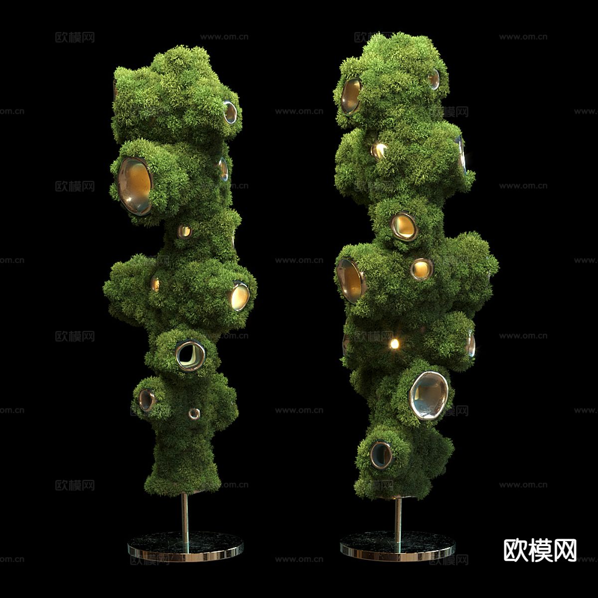 创意落地灯 苔藓落地灯3d模型