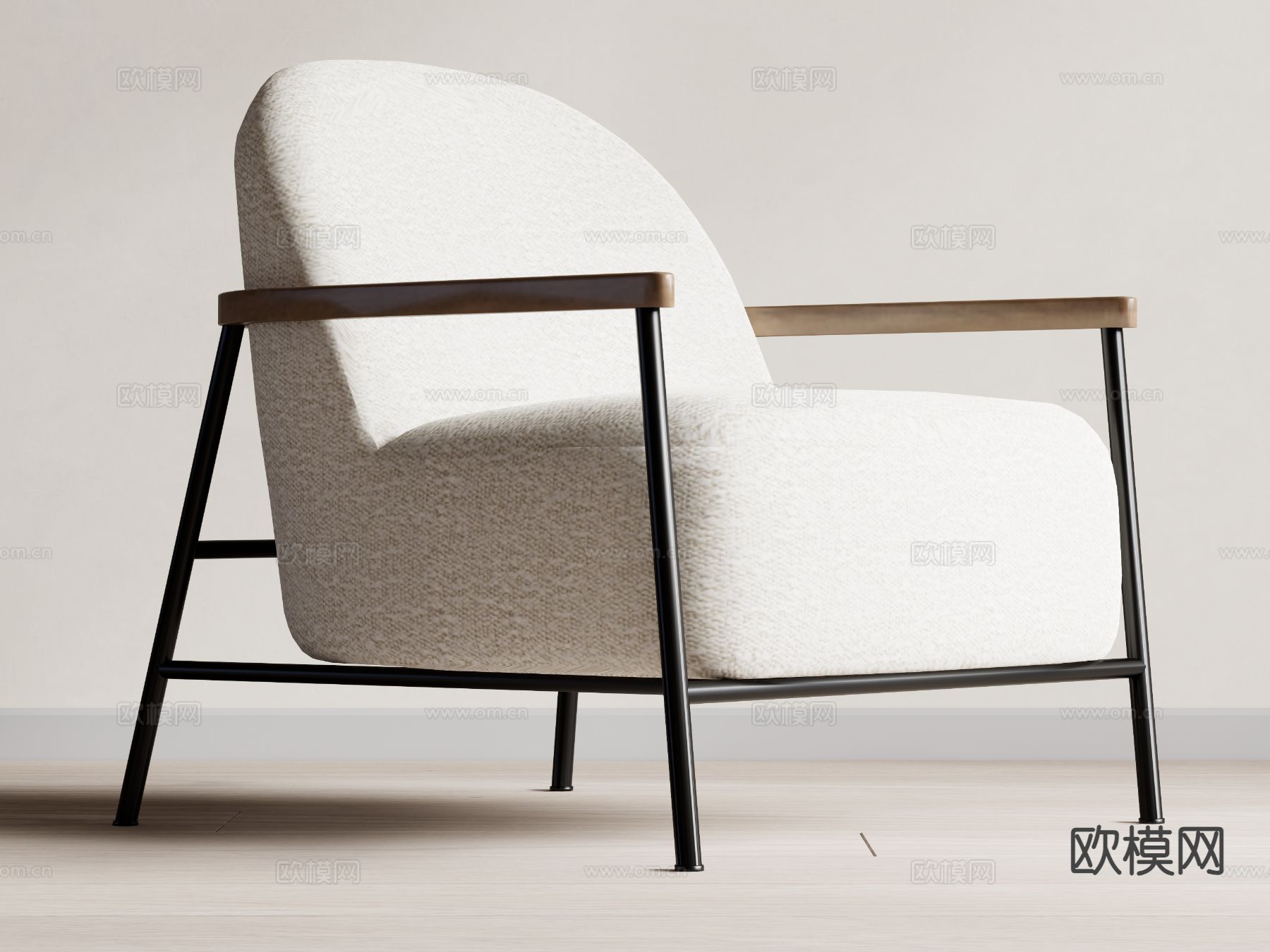 中古风休闲椅su模型下载（渲染图2）
