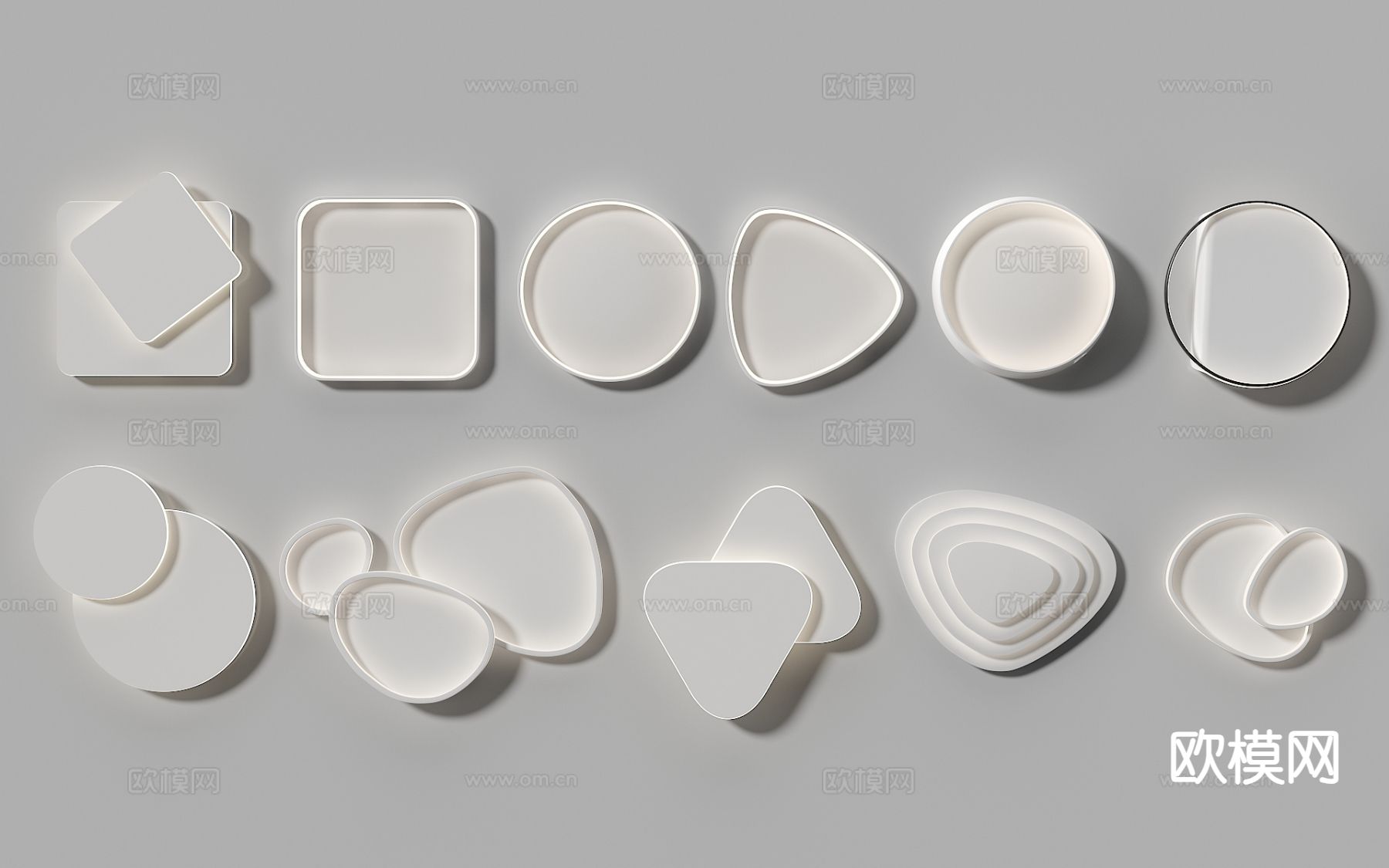 现代吸顶灯su模型下载（渲染图2）