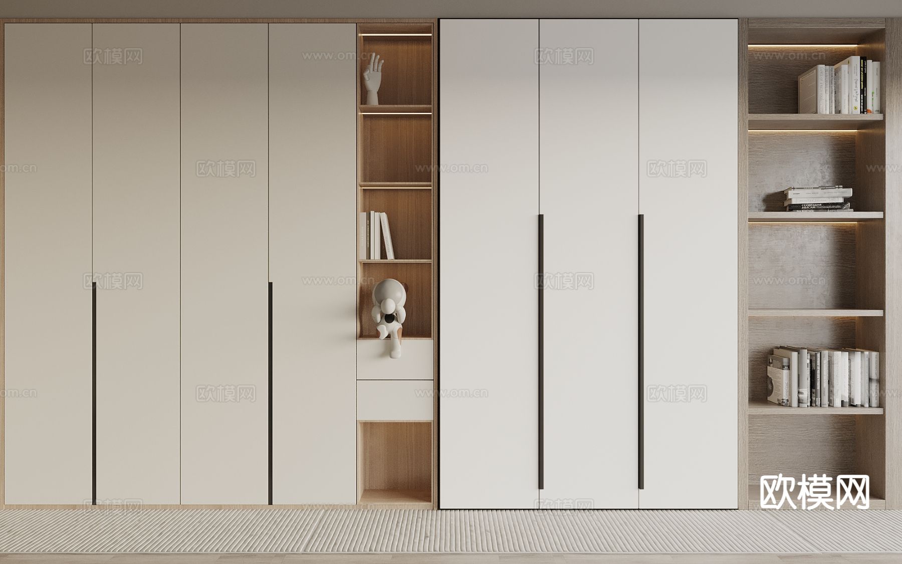 原木风衣柜3d模型下载