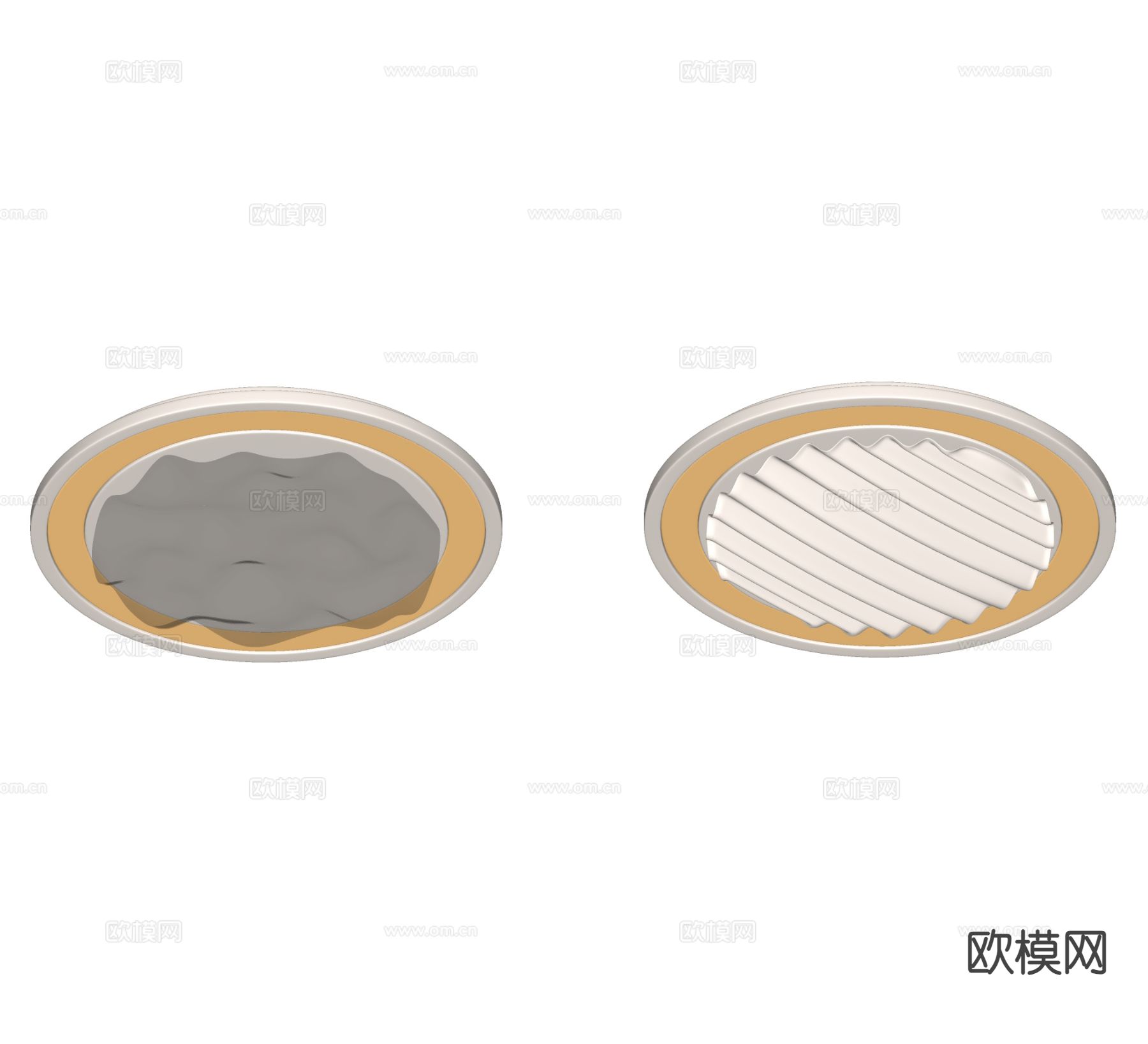 奶油风吸顶灯su模型