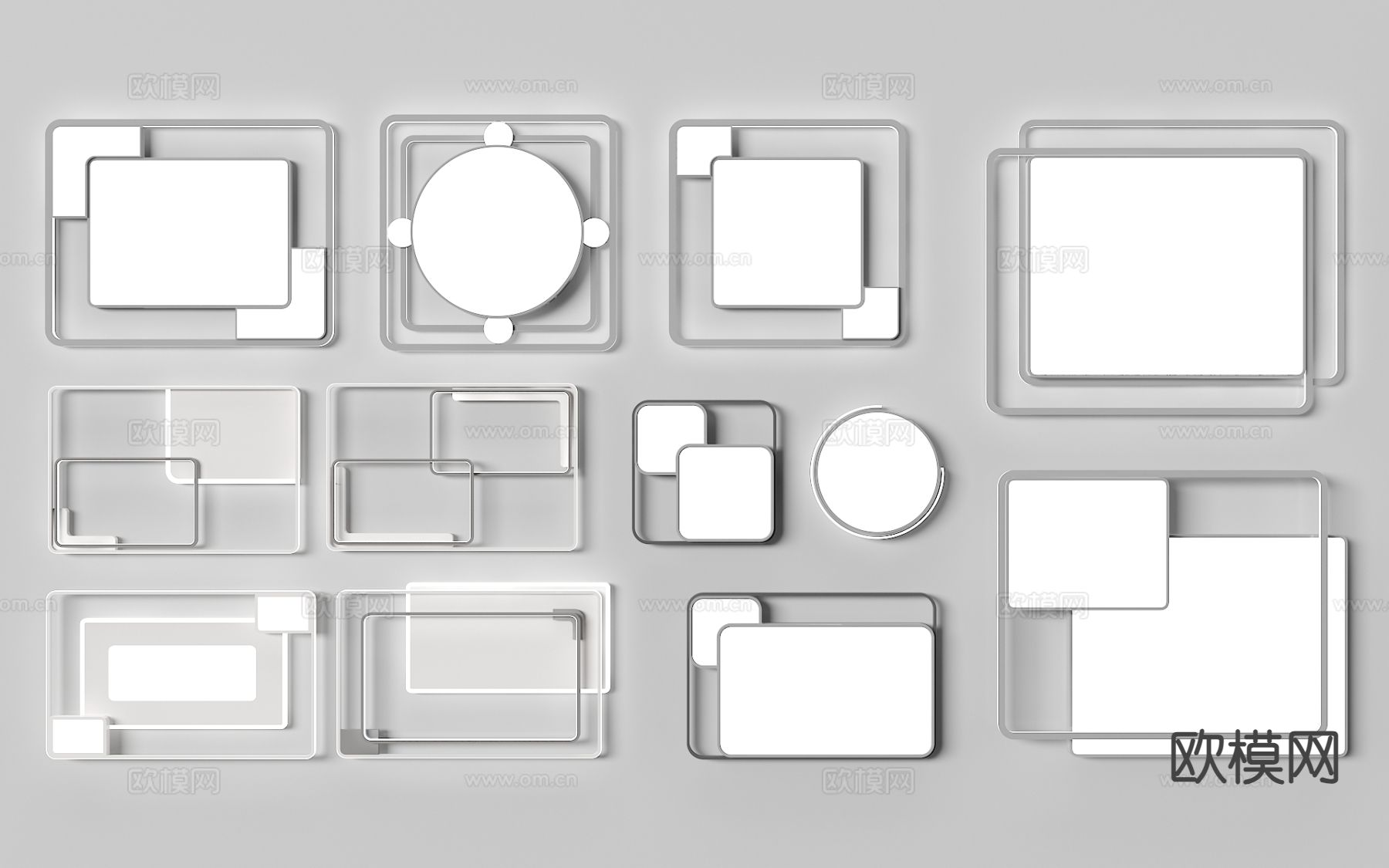 客厅吸顶灯 方形吸顶灯3d模型