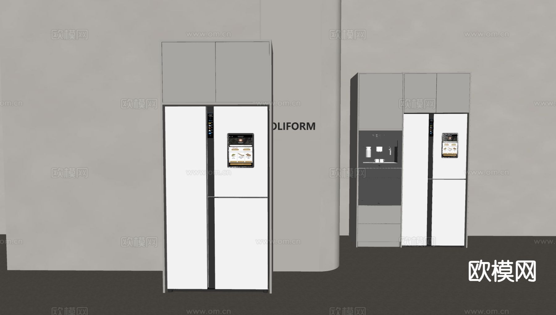 冰箱柜 饮水机su模型