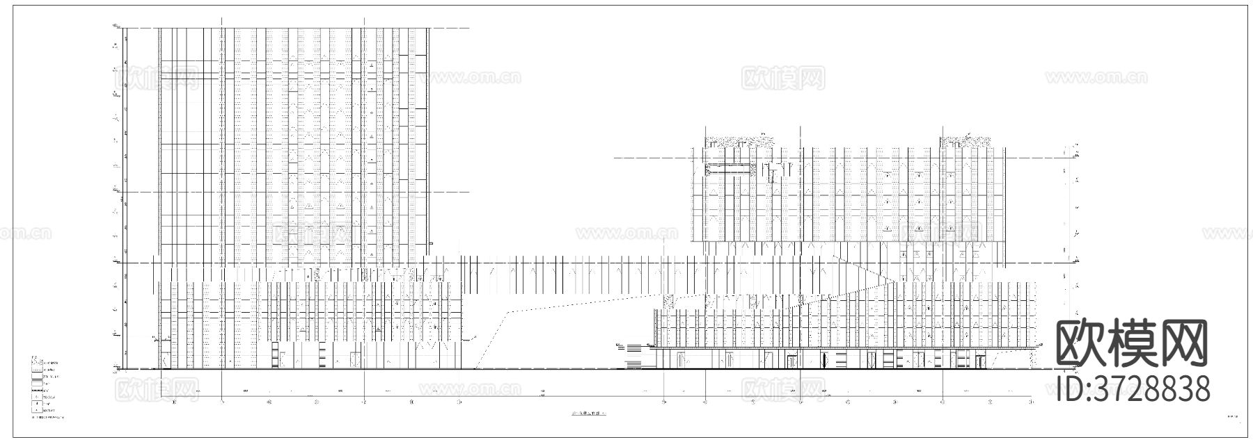 研发丙类高层厂房建筑cad大样图下载（渲染图2）