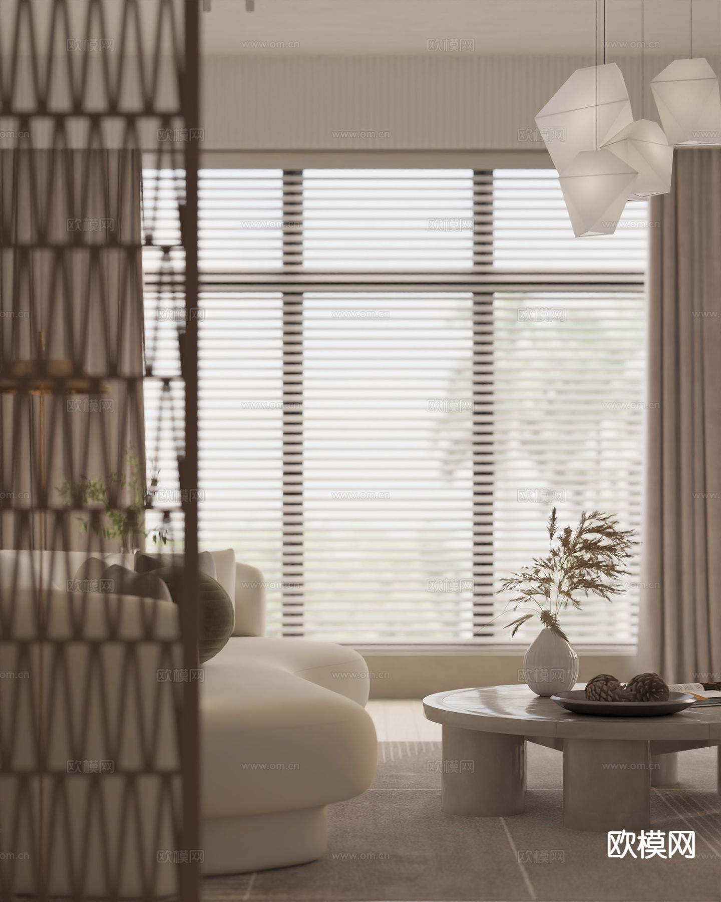 侘寂客餐厅3d模型下载（渲染图4）