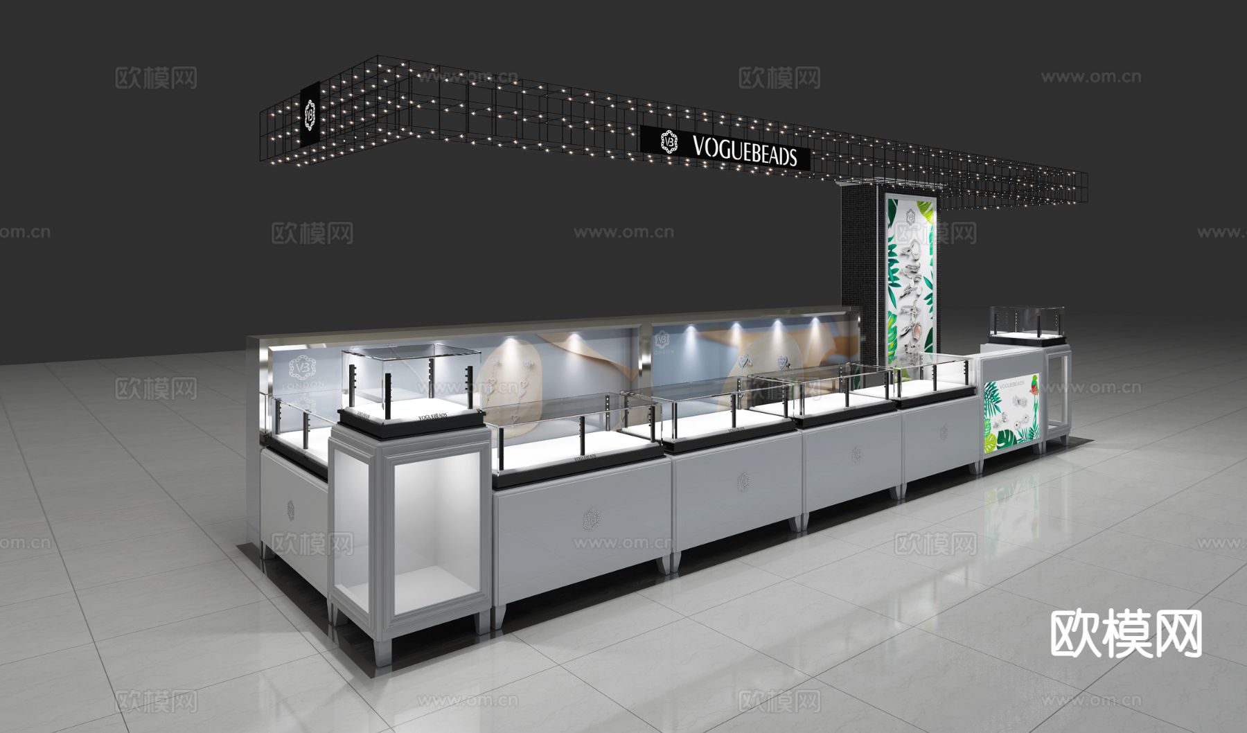 现代珠宝店 首饰店3d模型