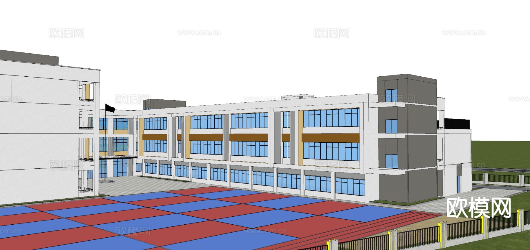 学校建筑 教学楼su模型