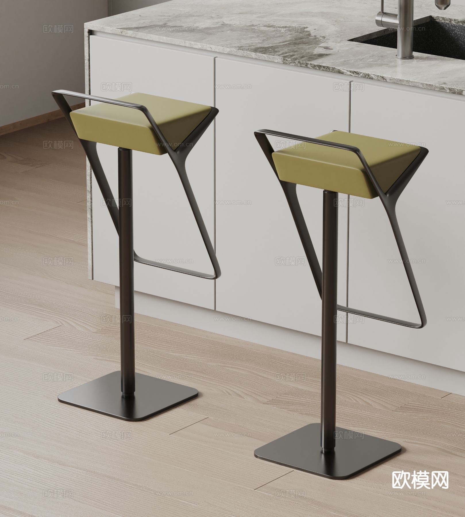 Designer 现代吧椅 吧凳 高脚凳3d模型下载