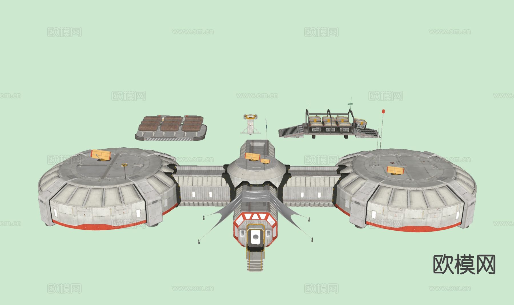 月球基地 太空设备su模型