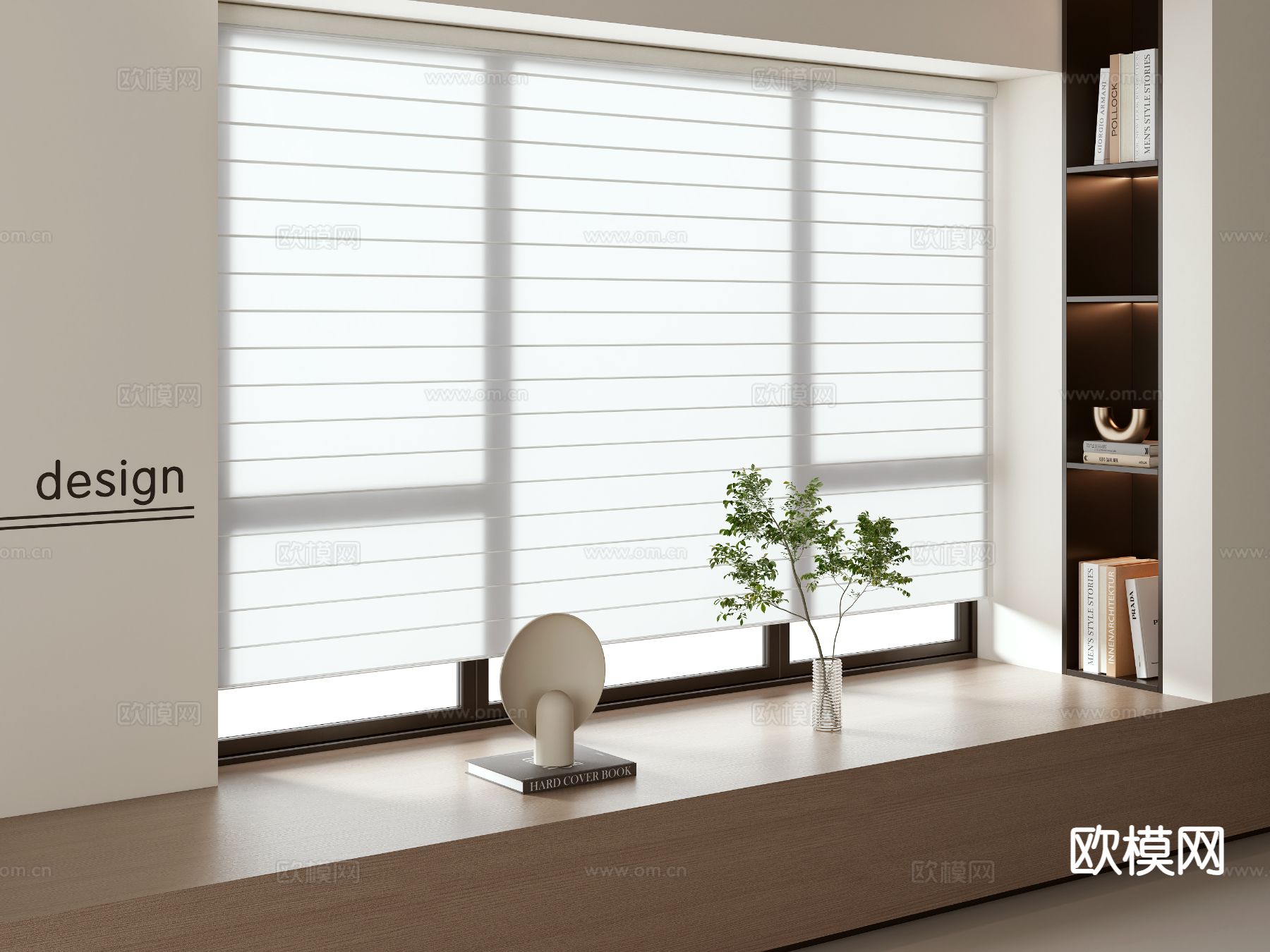 现代百叶帘 香格里拉帘 窗帘3d模型下载