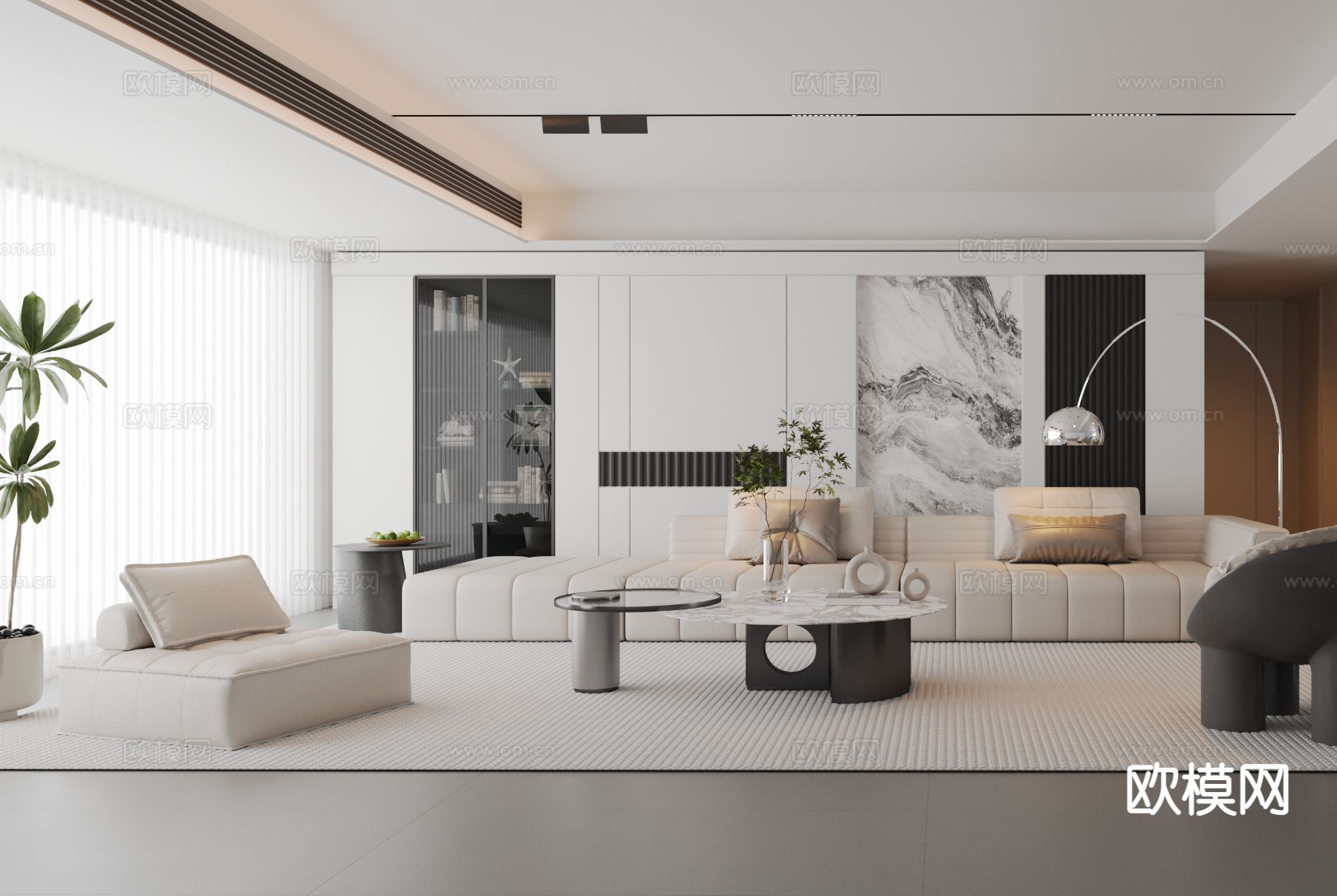 意式客餐厅3d模型下载（渲染图2）