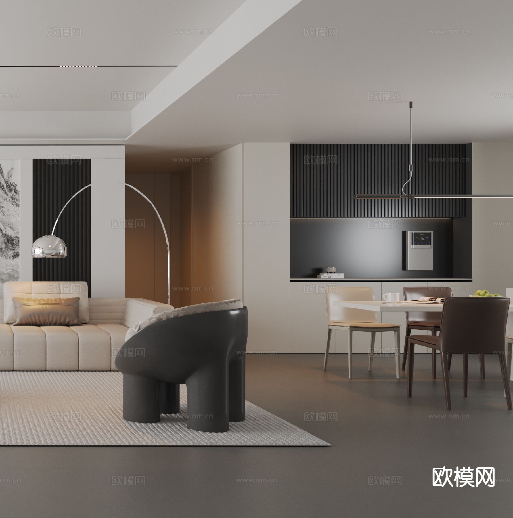 意式客餐厅3d模型下载（渲染图3）