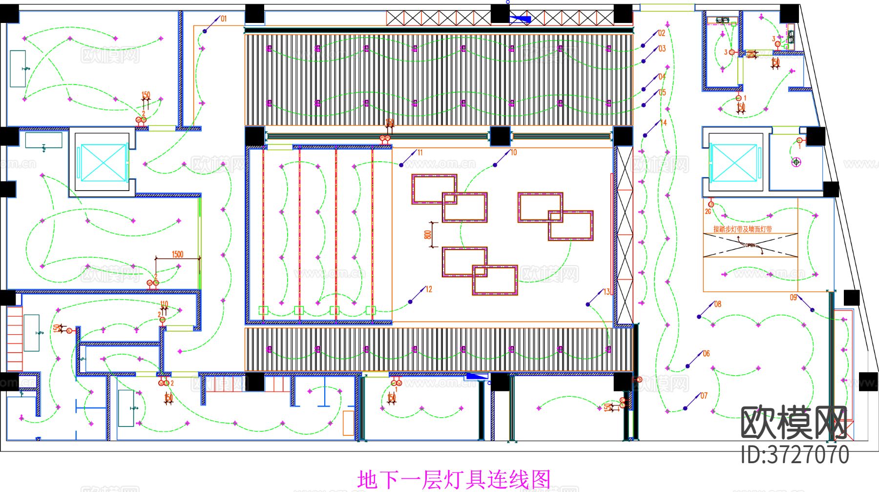 办公室 员工活动室CAD平面图下载（渲染图5）