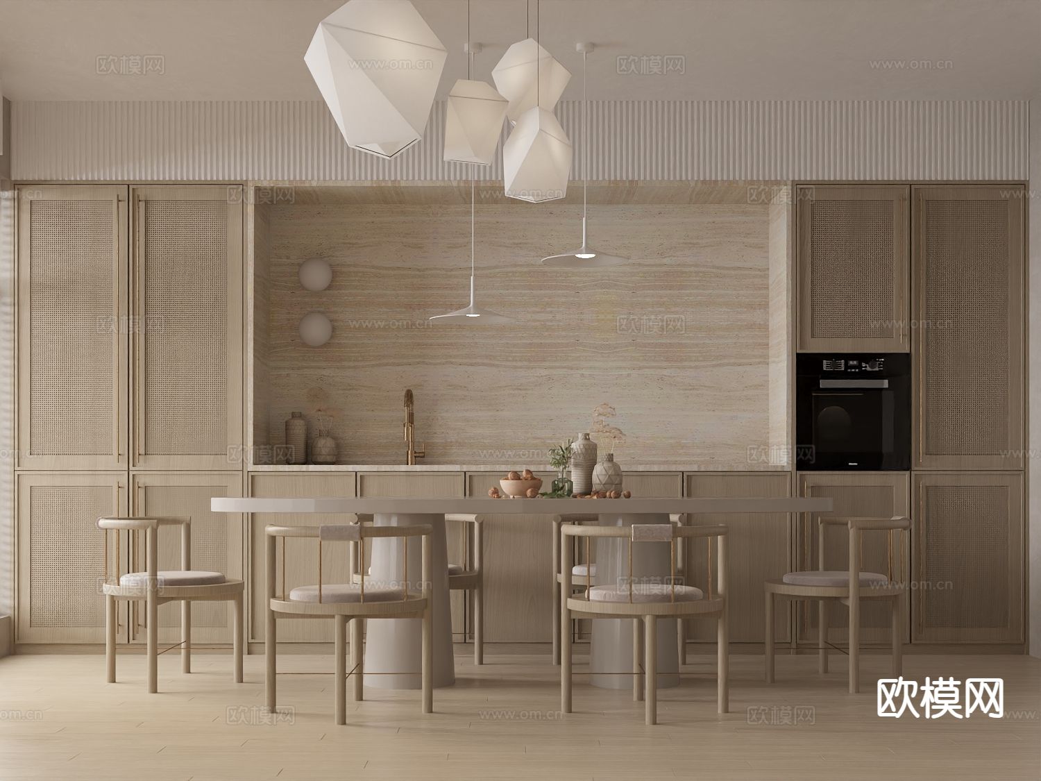 侘寂客餐厅3d模型下载（渲染图3）