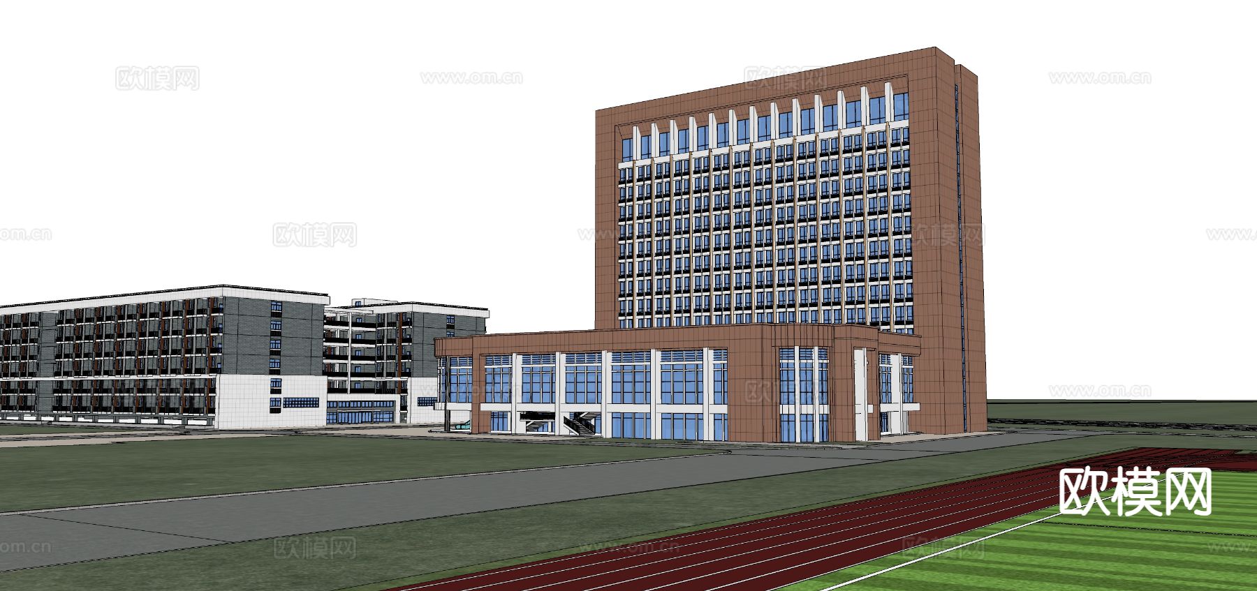 综合楼 办公楼 学校建筑 教学楼su模型