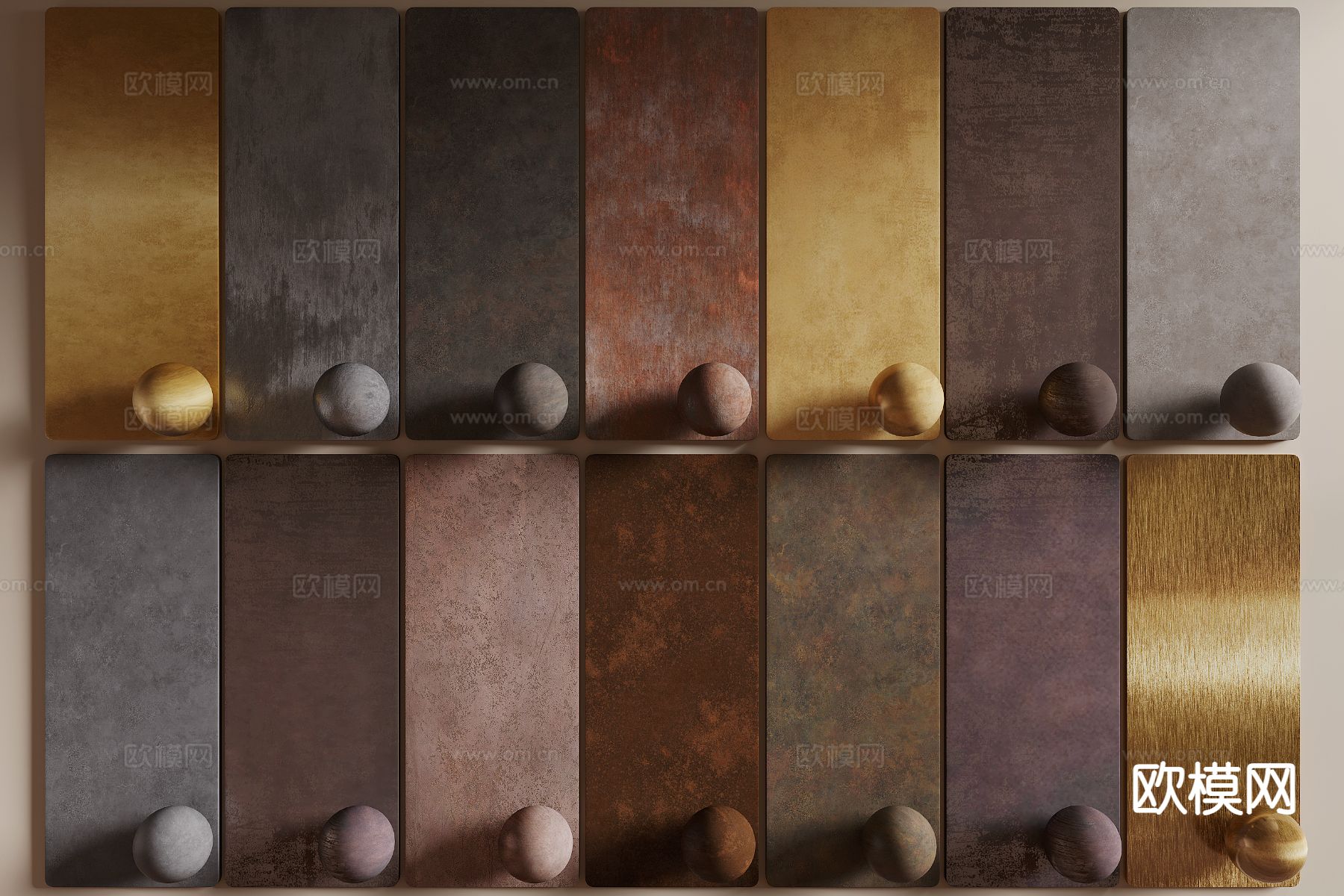 现锈斑金属板 护墙板3d模型下载