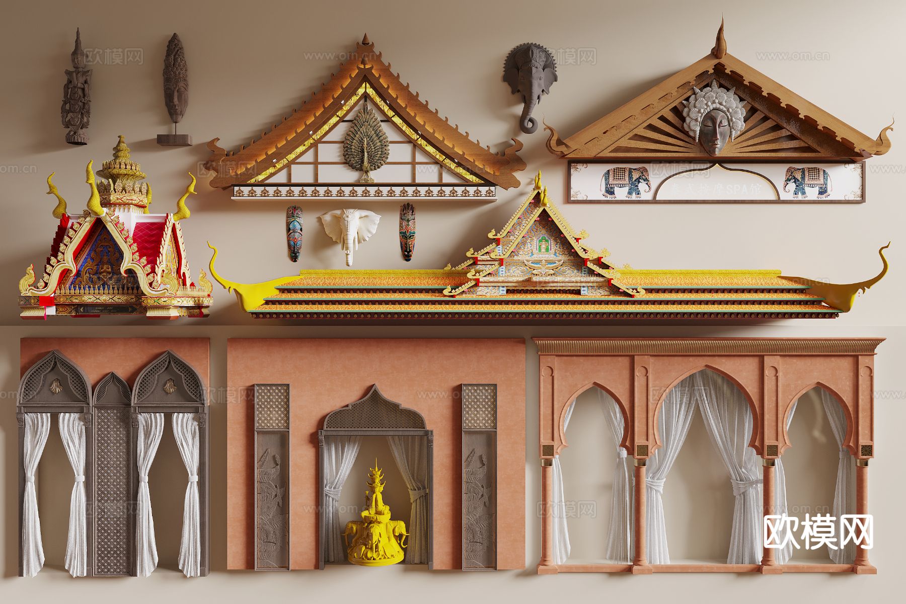 东南亚屋檐 屋顶 飞檐3d模型下载