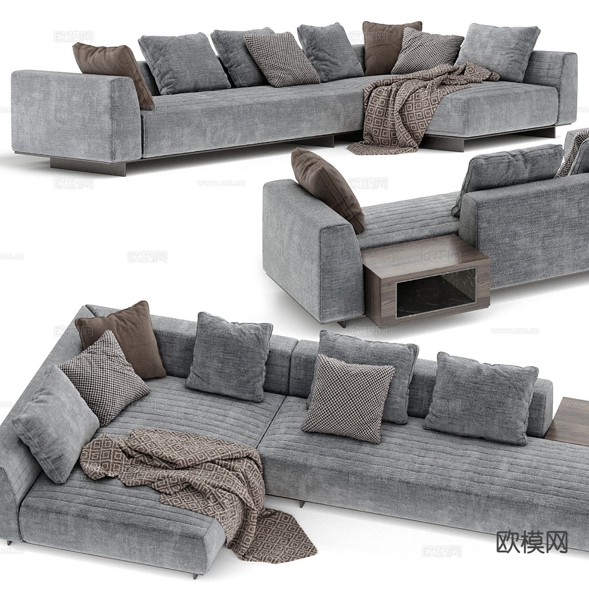 Minotti Roger 多人沙发 转角沙发3d模型