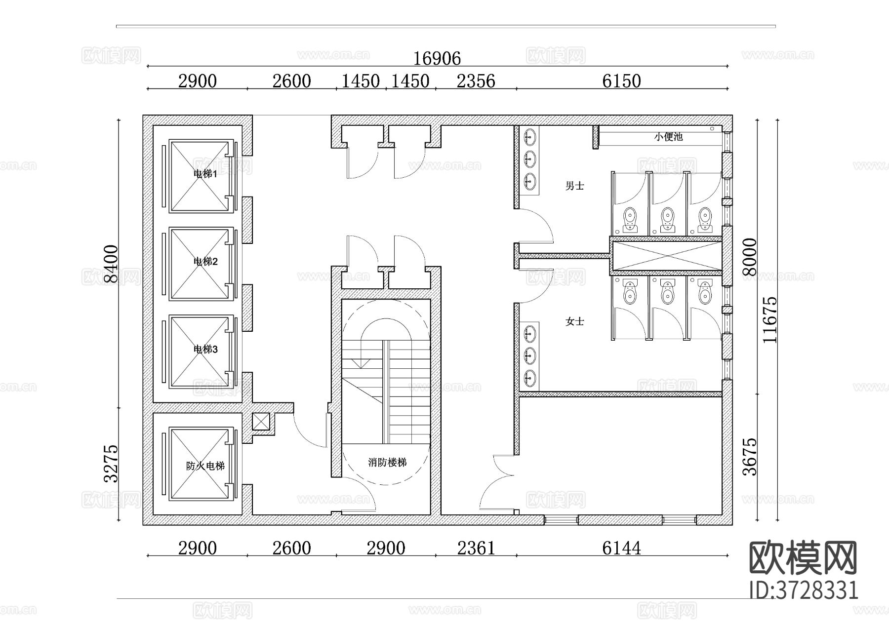 电梯入口cad图库下载