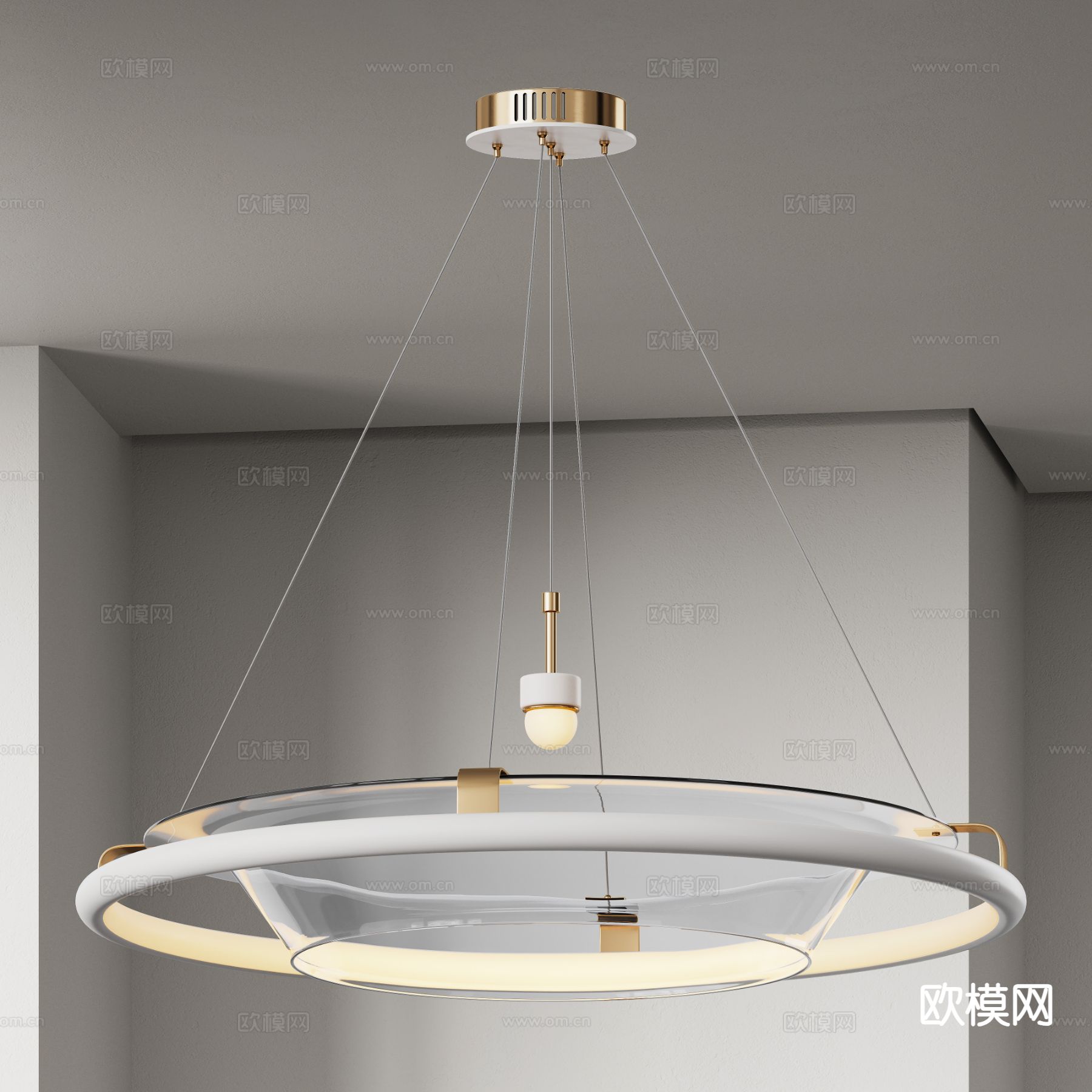 现代轻奢吊灯su模型下载（渲染图2）
