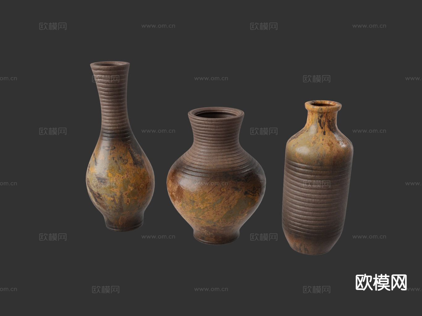 侘寂花瓶 瓷瓶 瓷器 器皿3d模型下载