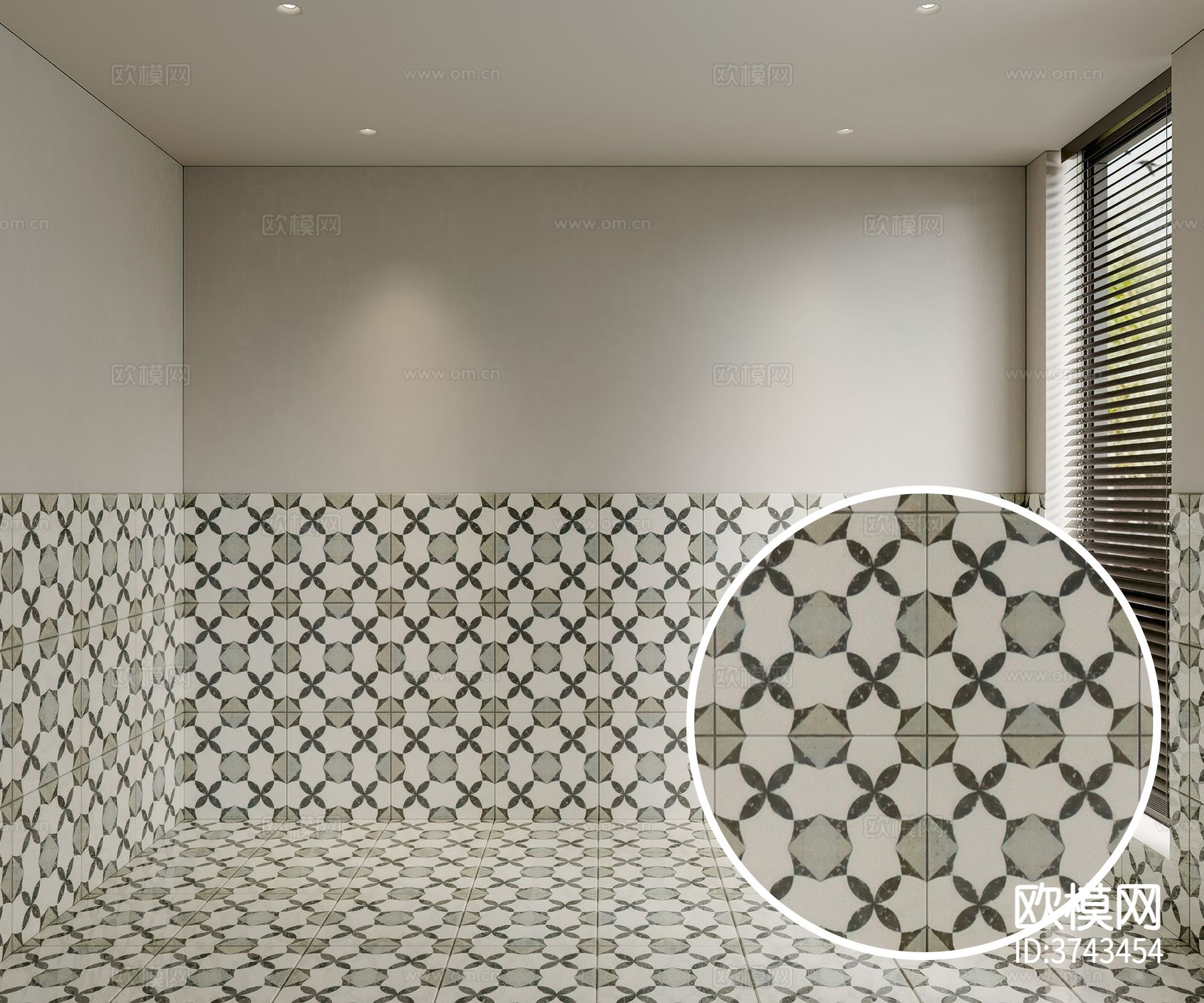 浅绿色拼花 花砖材质下载