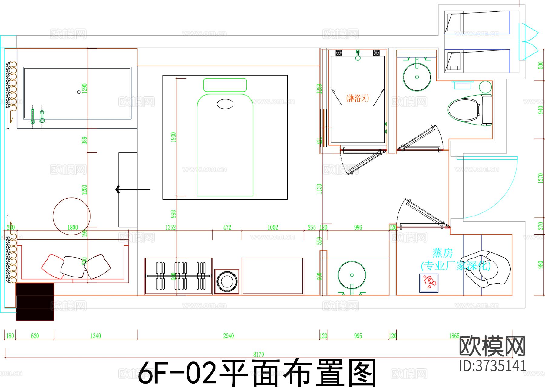 酒店客房 酒店房间 客房平面图 房间平面布局 客房平面布置cad施工图