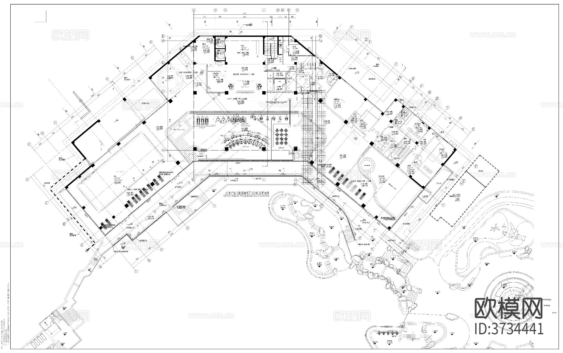 西部乡村旅游综合体温泉酒店电气cad施工图下载（渲染图4）